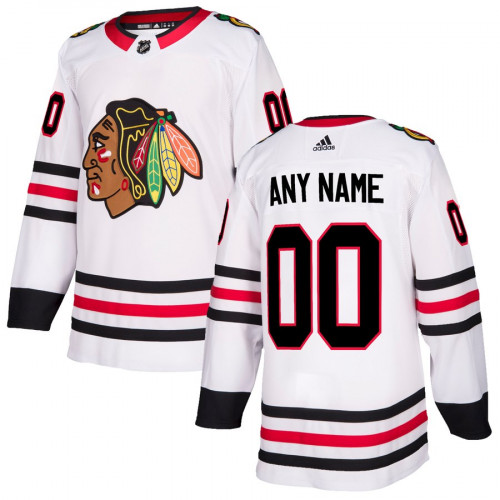 Men's Adidas Chicago Blackhawks White Custom Name Number Size NHL Stitched Jersey